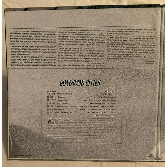 Rod McKuen: Lonesome Cities Vintage Vinyl Record - Picture 2 of 13